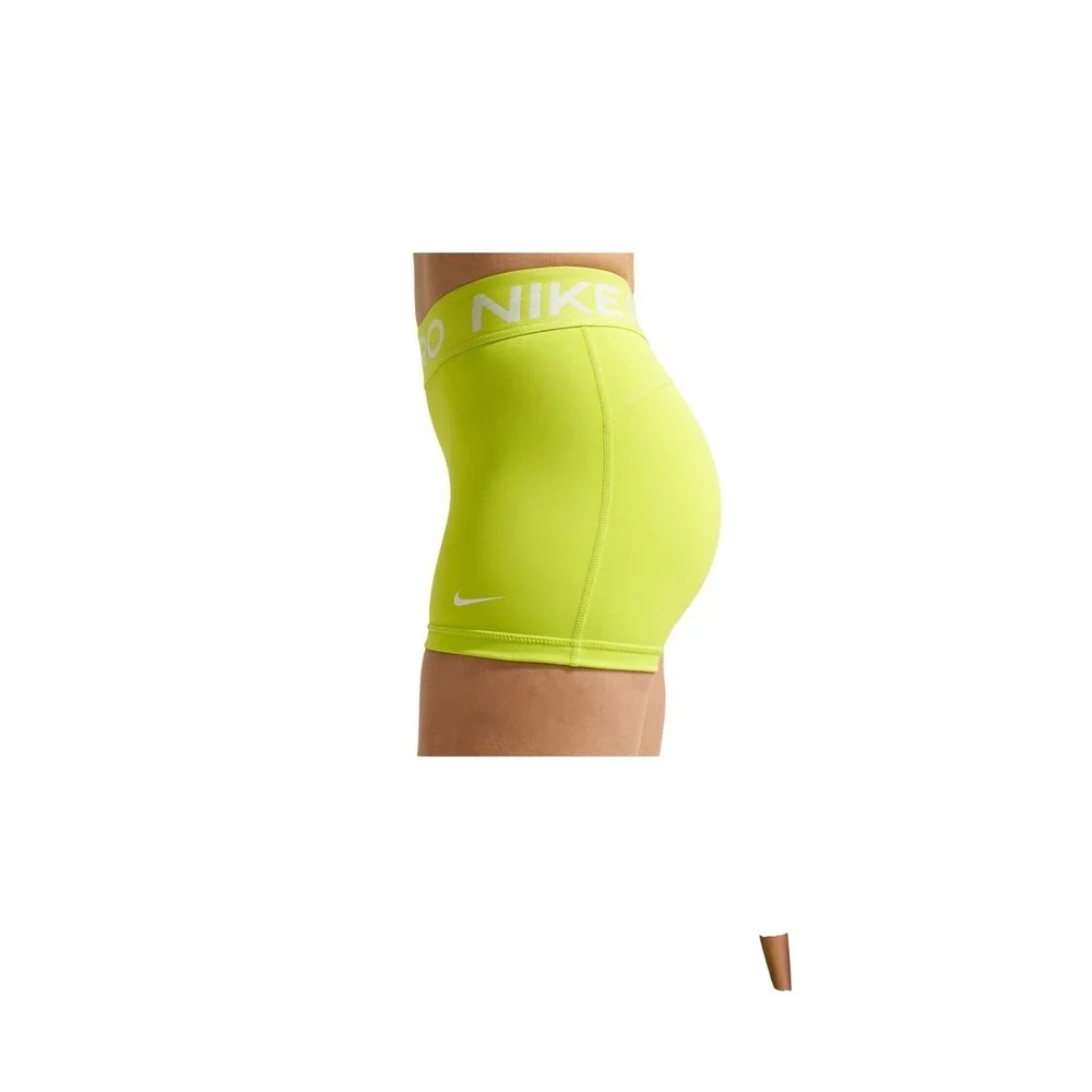 Nike Pro 365 Womens 3 Inch Shorts Volt Neon Yellow CZ9857-389 Size SMALL NEW‎